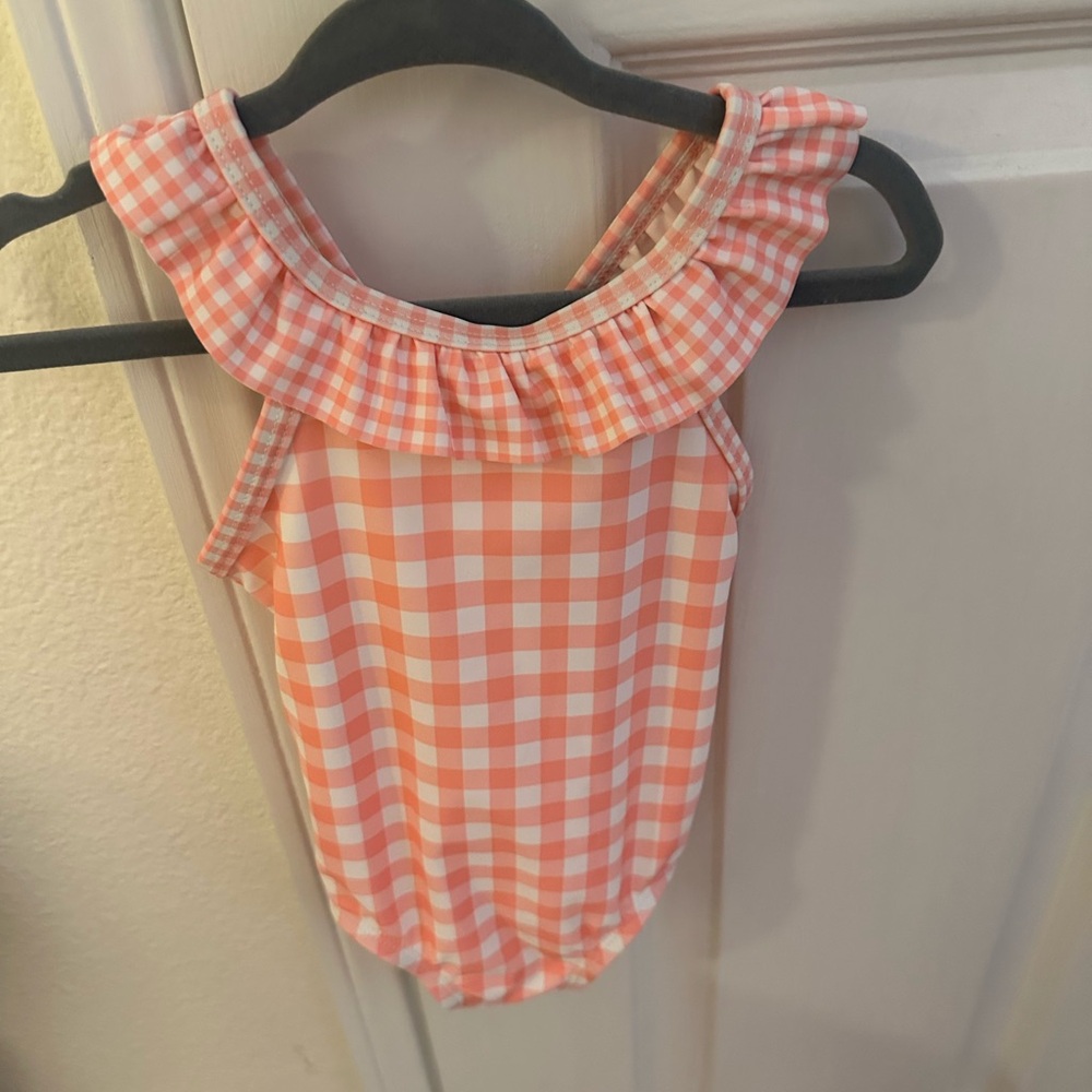 Carter's Orange and White Checkered Kids Swimsuit